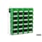 Triton Products Wall Storage Unit W/ (24) 5-3/8" L x 4-1/8" W x 3" H Green Poly Bins & Wall Mount Rails 3-210GRNWS - alternate 2